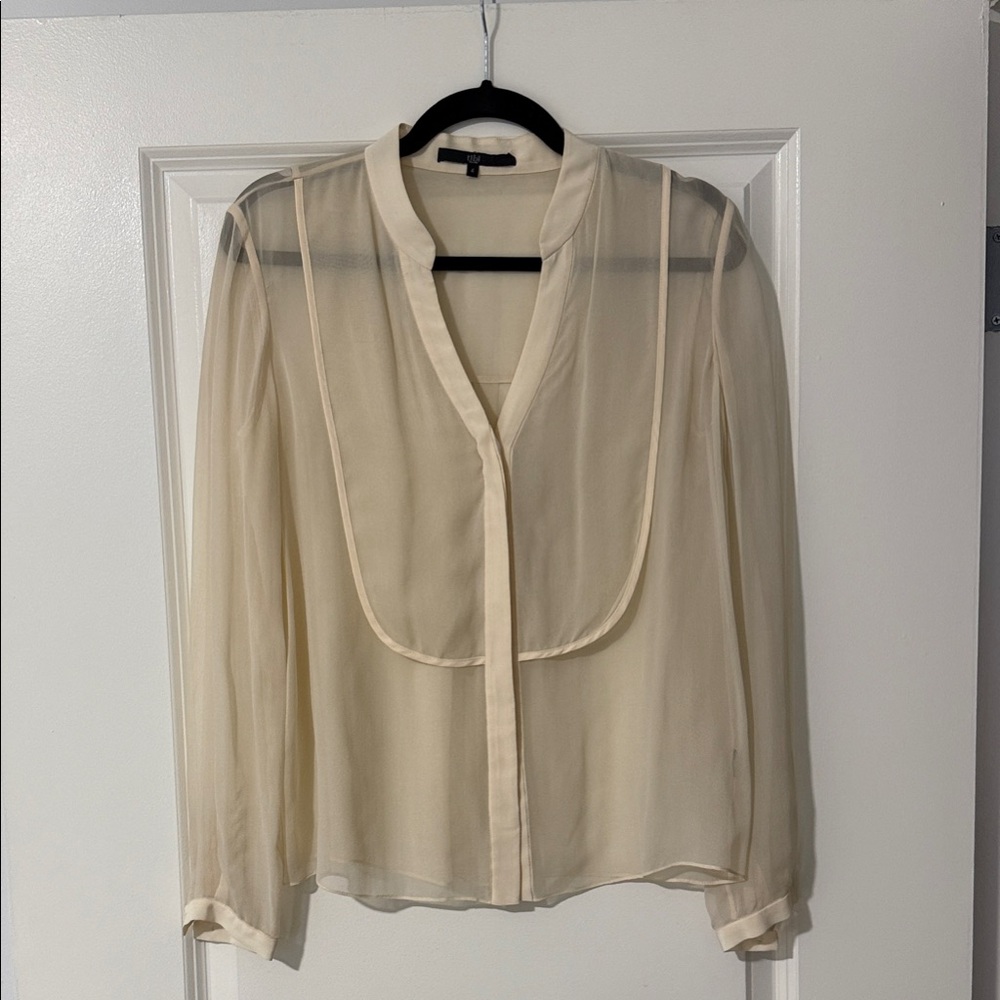 Tibi Sheer Ivory Blouse
